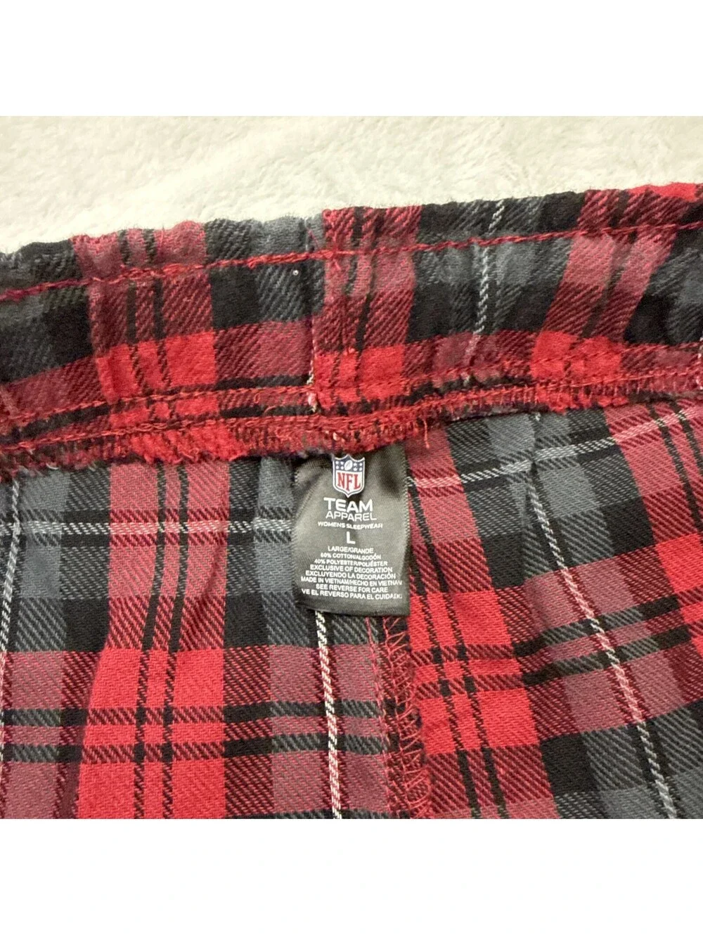 Arizona Cardinals NFL Women’s Short Sleeve Tee Flannel Pajama Set Size L (2446)